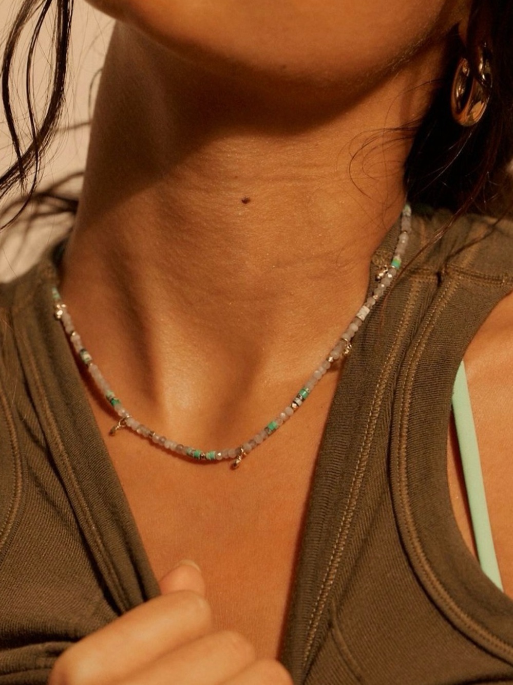 NWT FP x Robindira Semiprecious Stone Charm Choker